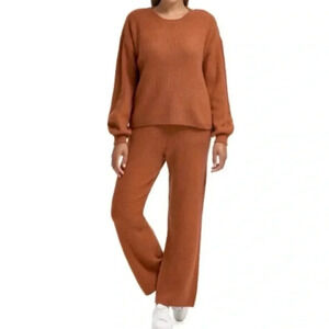 New DKNY Cashmere Blend Set Sweater Knit Pants & Sweater Top Coord Plus Size